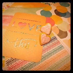 Small Pink Frosted Heart Cookie Earrings.